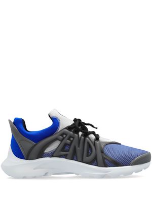 FENDI Tag lace-up panelled sneakers - Blue