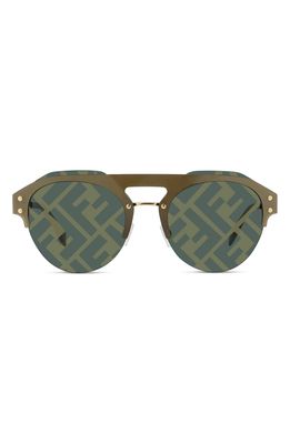 Fendi Technicolor Round Sunglasses in Gold /Green Mirror