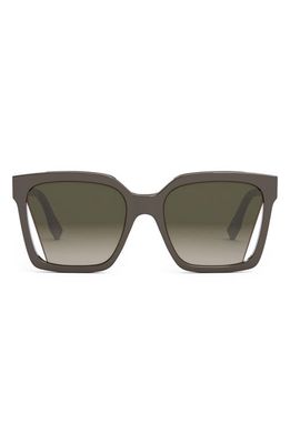 Fendi Way 55mm Square Sunglasses in Dark Brown/Gradient Green