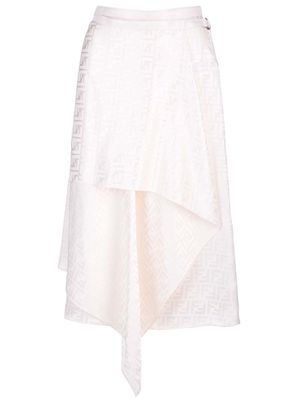 Fendi White ff Silk Skirt