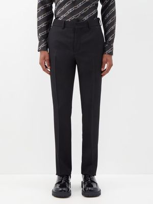 Fendi - Wool-blend Cavalry Twill Suit Trousers - Mens - Black