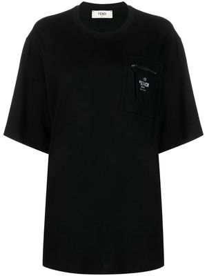 Fendi zip-pocket short-sleeve T-shirt - Black