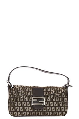 Fendi Zucchino Baguette Shoulder Bag in Brown