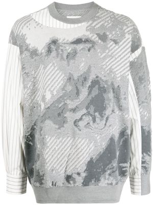 Feng Chen Wang abstract-print wool jumper - Grey