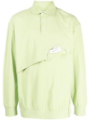 Feng Chen Wang asymmetric-design polo shirt - Green