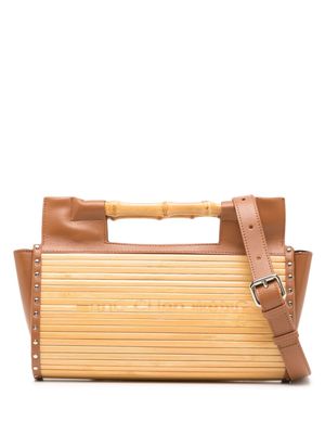 Feng Chen Wang bamboo faux-leather handbag - Brown