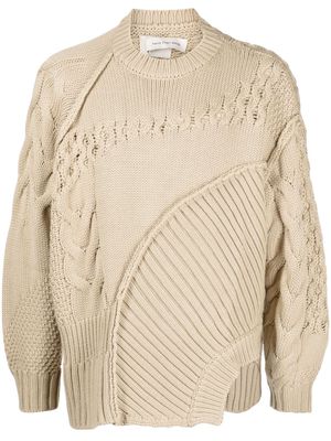 Feng Chen Wang cable-knit long-sleeve cardigan - Brown