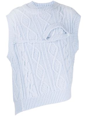 Feng Chen Wang cable-knit sleeveless top - Blue