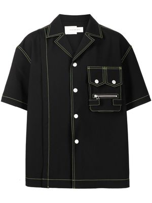 Feng Chen Wang contrast-stitch short-sleeve shirt - Black