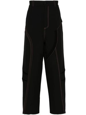 Feng Chen Wang contrast-stitching trousers - Black