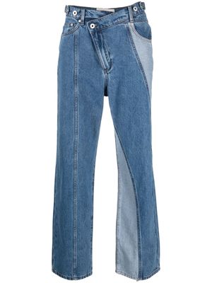 Feng Chen Wang deconstructed-design denim jeans - Blue