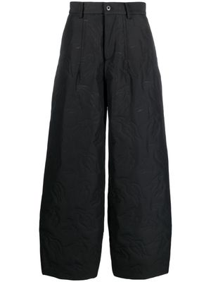 Feng Chen Wang Deconstructed wide-leg trousers - Black