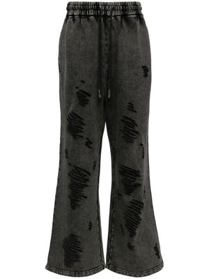 Feng Chen Wang distressed cotton track pants - Grey