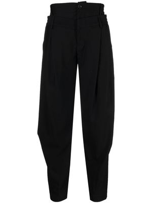 Feng Chen Wang double-waistband tailored trousers - Black