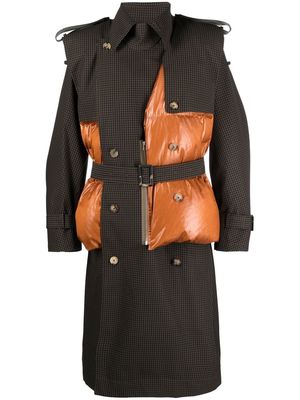 Feng Chen Wang down-filled detachable long jacket - Brown