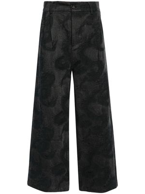 Feng Chen Wang Dragon high-rise wide-leg jeans - Black