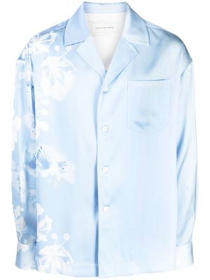Feng Chen Wang floral-print long-sleeve shirt - Blue