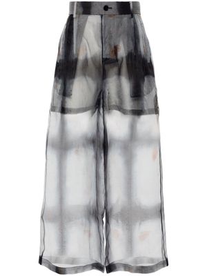 Feng Chen Wang high-waist wide-leg trousers - Grey