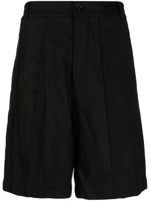 Feng Chen Wang high-waisted wool shorts - Black