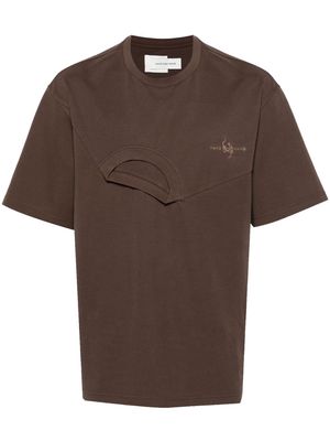 Feng Chen Wang layered asymmetric cotton T-shirt - Brown