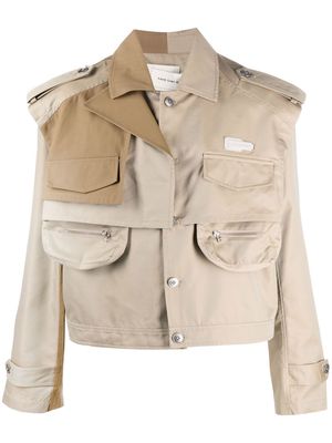 Feng Chen Wang layered cropped jacket - Neutrals