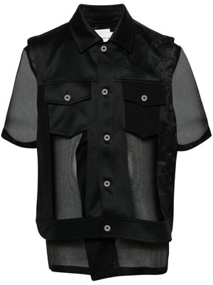 Feng Chen Wang layered cut-out vest - Black