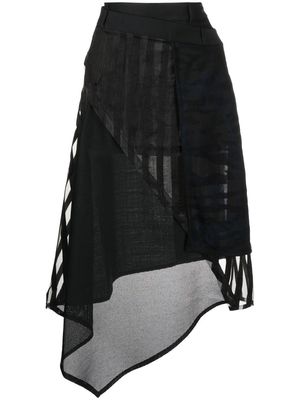 Feng Chen Wang layered deconstructed skirt - Black