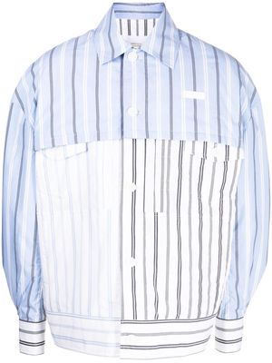 Feng Chen Wang layered striped jacket - White