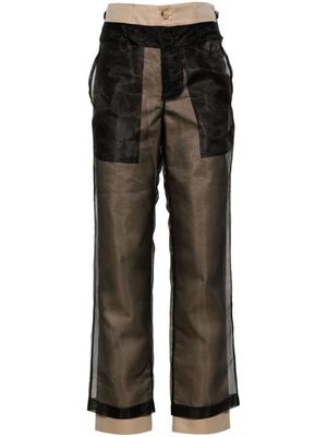 Feng Chen Wang layered tapered trousers - Black