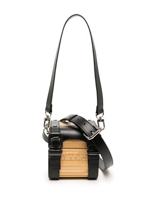 Feng Chen Wang logo-embossed square bamboo bag - Neutrals
