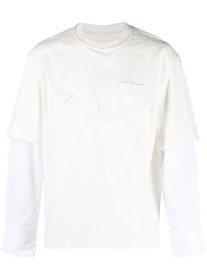 Feng Chen Wang logo-embroidered layered sweatshirt - White