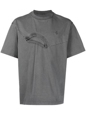 Feng Chen Wang logo embroidery deconstructed T-shirt - Grey