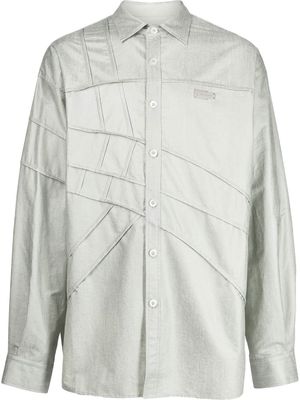 Feng Chen Wang logo-plaque cotton-blend shirt - Grey