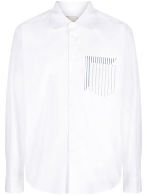 Feng Chen Wang logo-print cotton-blend shirt - White