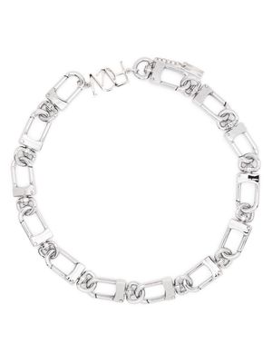 Feng Chen Wang monogram-detail chain necklace - Silver