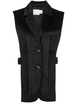Feng Chen Wang multi-layered button-down vest - Black