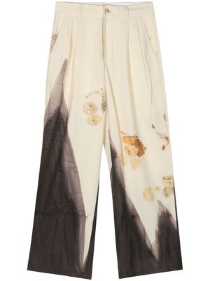Feng Chen Wang natural-dye straight-leg trousers - White