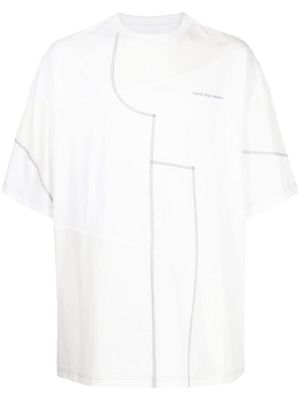 Feng Chen Wang panelled cotton T-shirt - White