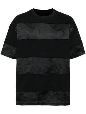 Feng Chen Wang panelled jacquard T-shirt - Black