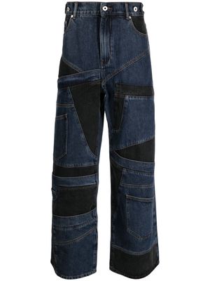 Feng Chen Wang panelled wide-leg jeans - Blue
