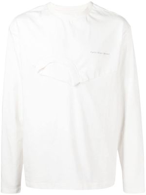 Feng Chen Wang patchwork-layered long-sleeve top - White