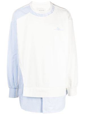 Feng Chen Wang patchwork stripe-print sweatshirt - White