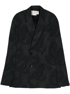 Feng Chen Wang patterned-jacquard blazer - Grey