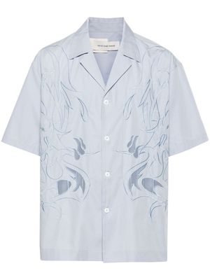 Feng Chen Wang Phoenix-embroidered cotton shirt - Blue