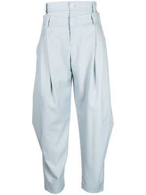 Feng Chen Wang pleated layered trousers - Blue