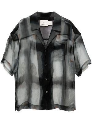 Feng Chen Wang printed semi-sheer shirt - Black