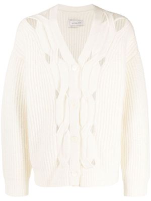 Feng Chen Wang ribbed cut-out cardigan - White
