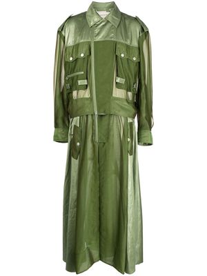 Feng Chen Wang sheer-panelling jacket - Green