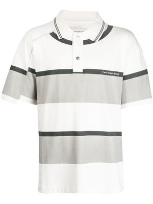 Feng Chen Wang striped cotton polo shirt - White