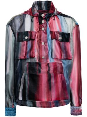 Feng Chen Wang striped hooded jacket - Multicolour